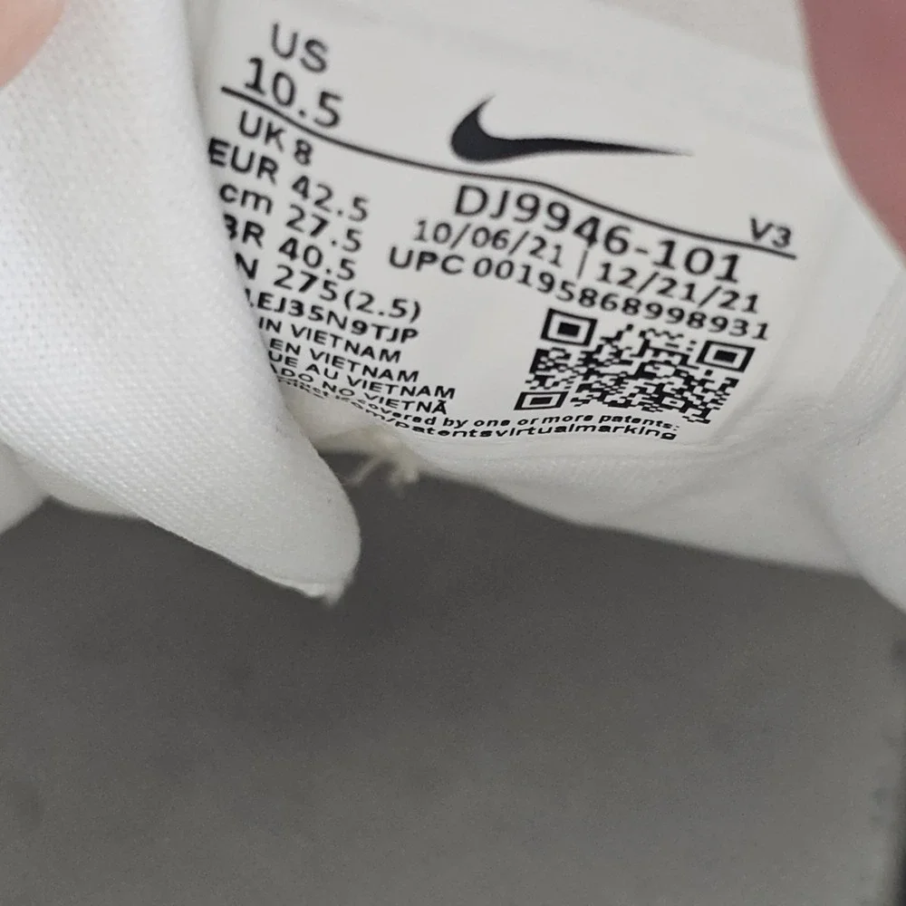 Nike Air Force 1 Platform PLT.AF.ORM Shoes Summit Silver Size 10.5 DJ9946-101